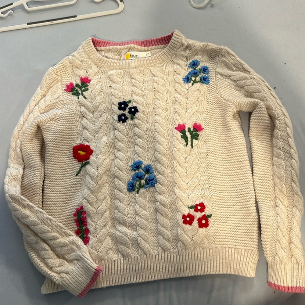 Mini Boden flower sweater